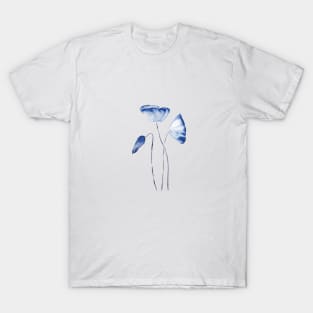 3 indigo blue poppies T-Shirt